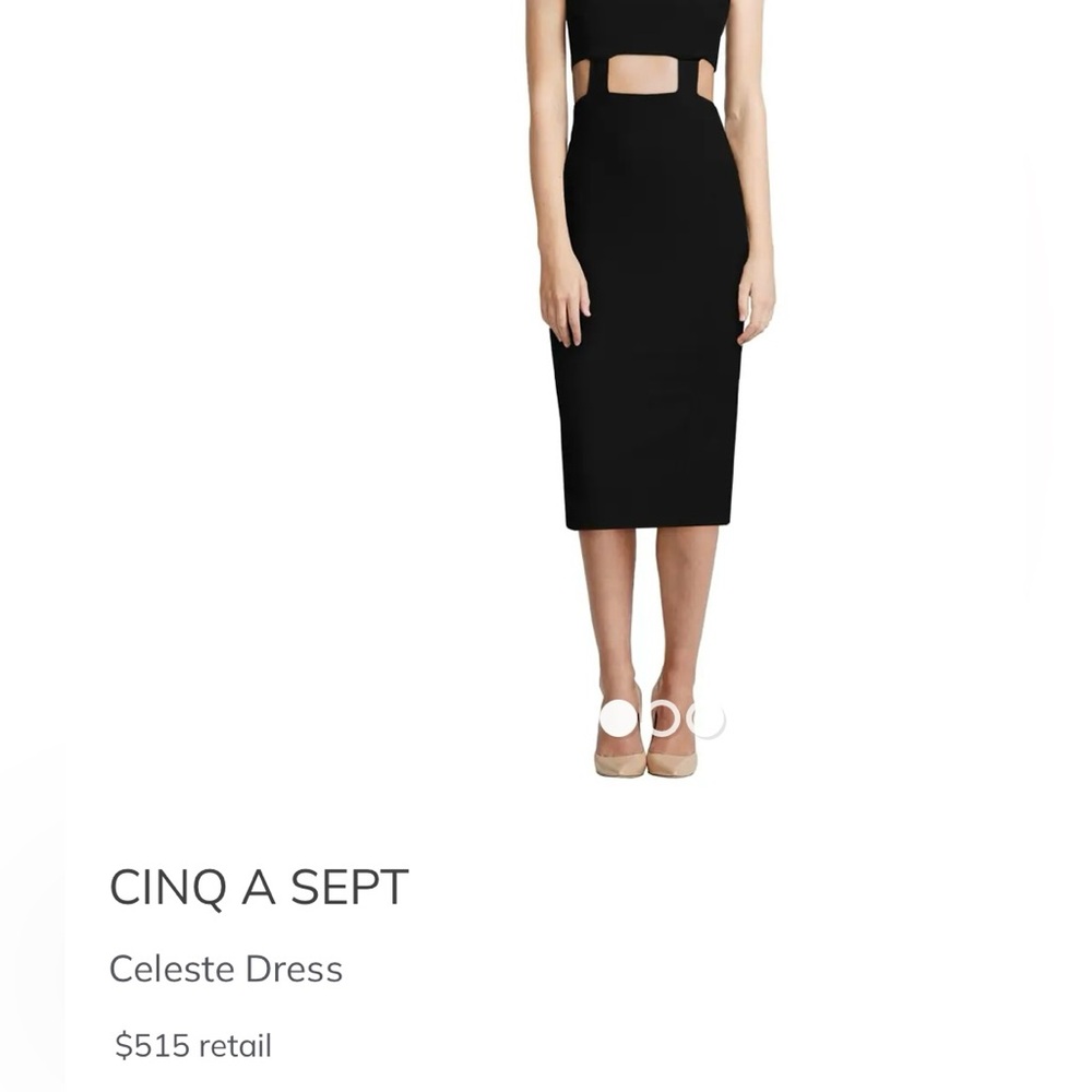 Cinq à Sept Black Midi Dress - Picture 3 of 15